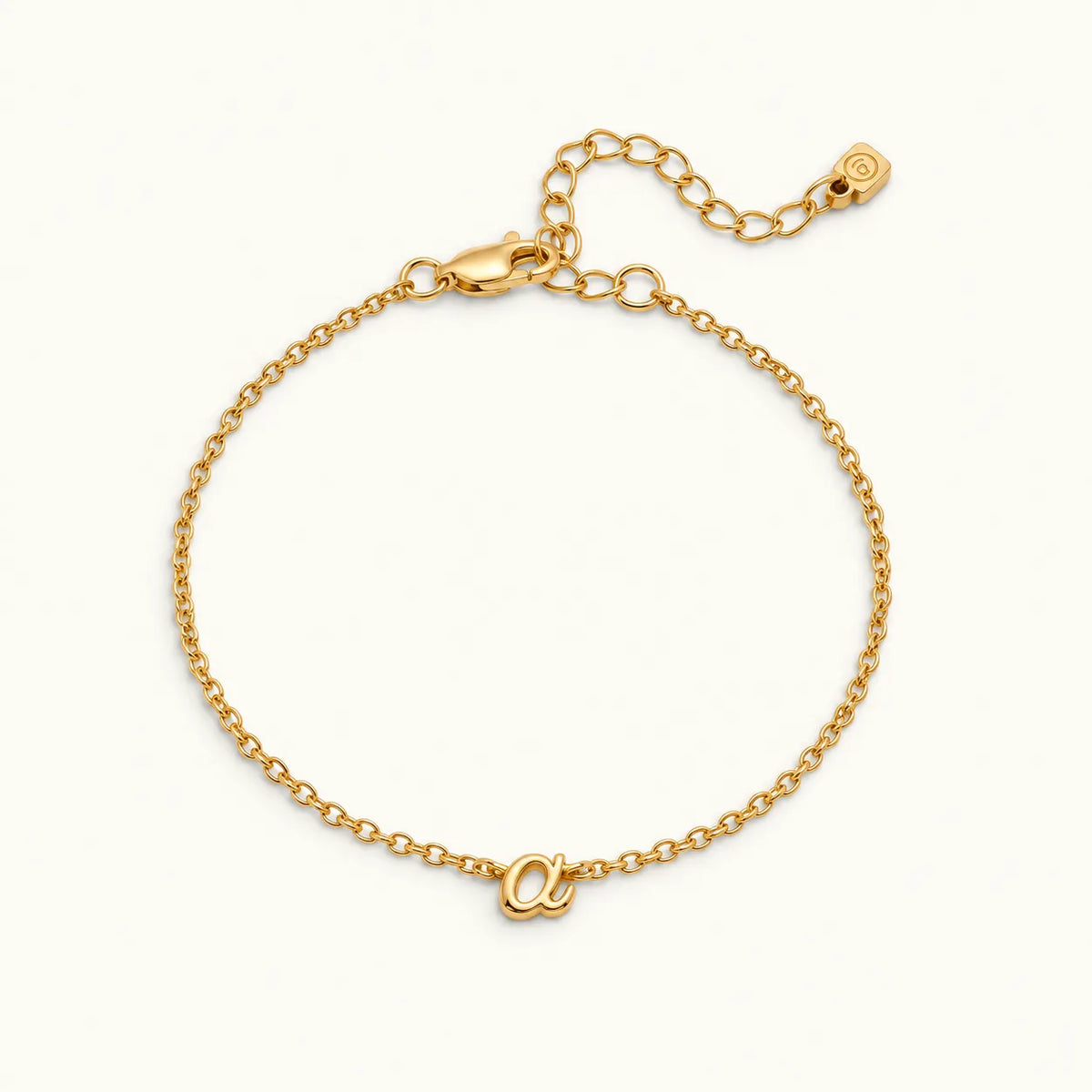 Dainty Cursive Initial Anklet