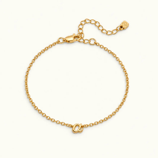 Dainty Cursive Initial Anklet