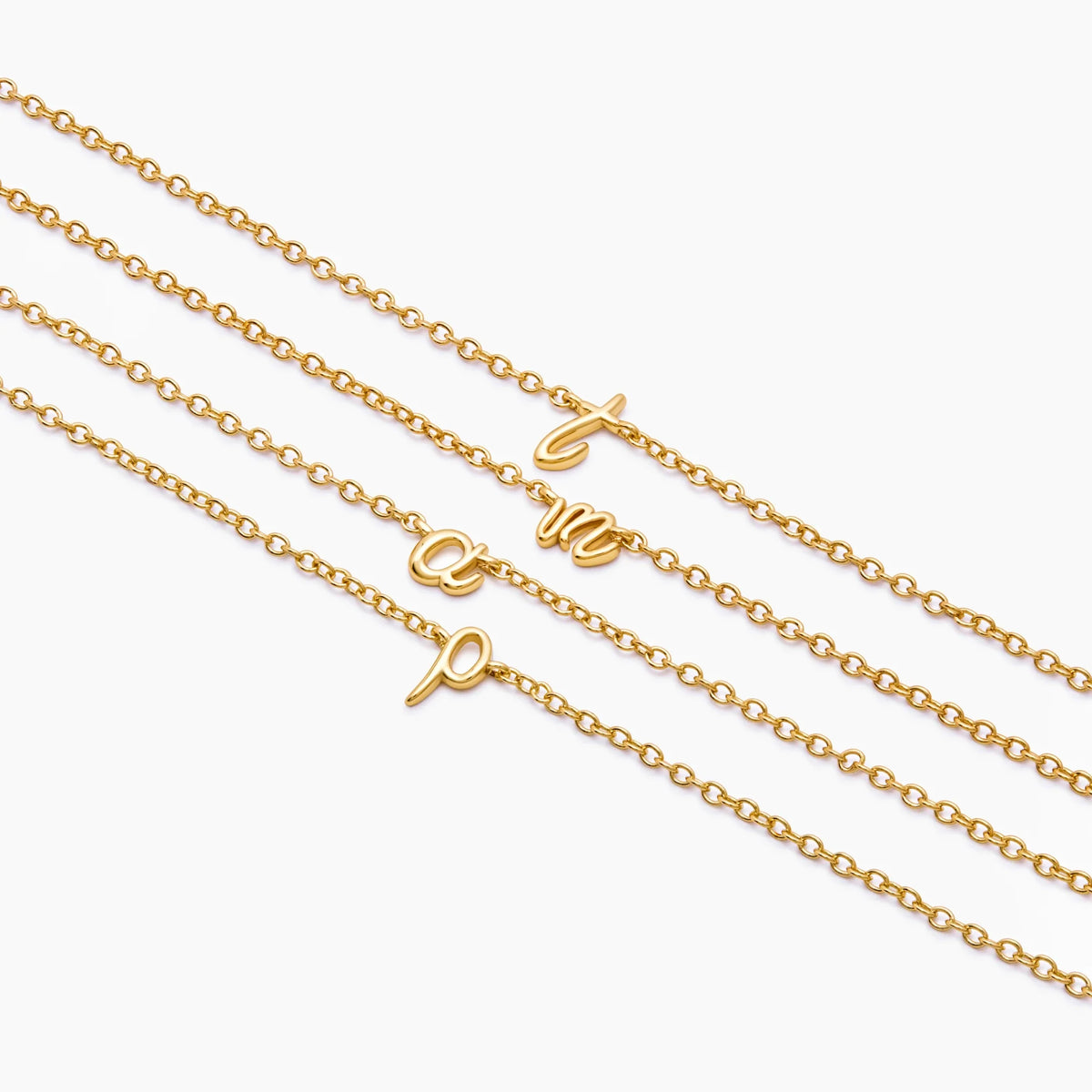 Dainty Cursive Initial Anklet