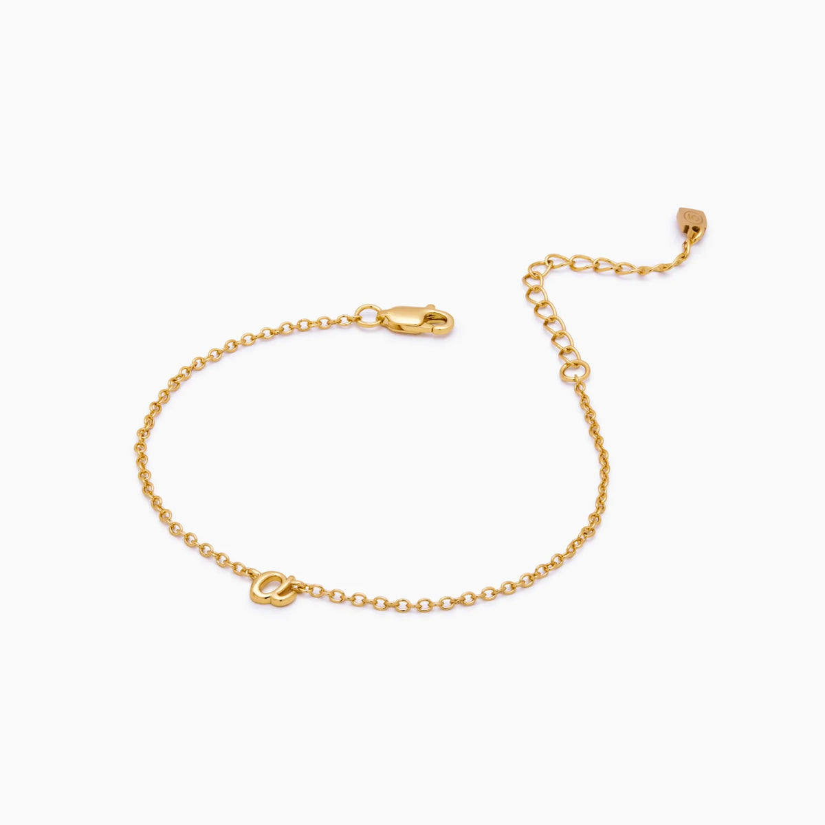 Dainty Cursive Initial Anklet
